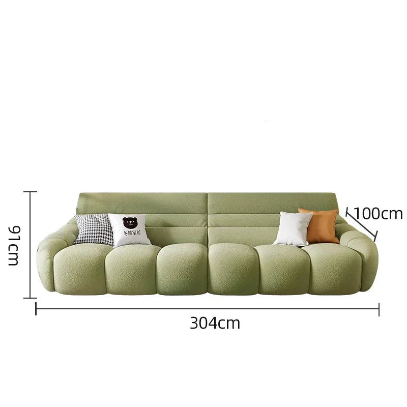 Mid Century Modern Lazy Couch Sofa Set - 3-Piece Living Room Furniture for Relaxing & Lounging - Perfect for Small Spaces, Apartments and Cozy Home Decor