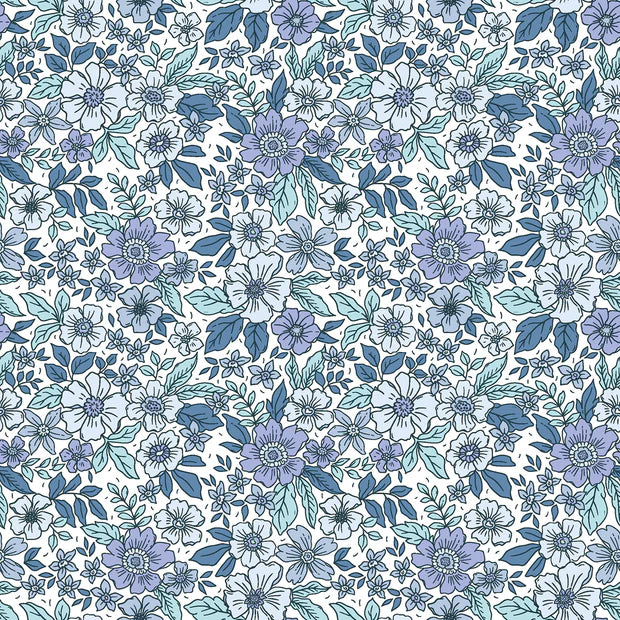 Stylish Cotton Poplin Floral Cobalt Blue Dress - Perfect for Summer Outings & Casual Wear