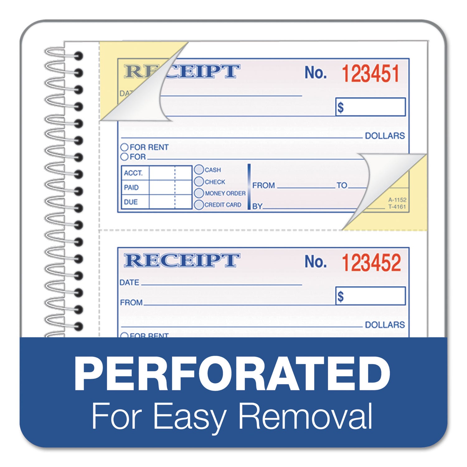 Adams® Multipart Money and Rent Receipt Book - 2-Part Carbonless, 4.75