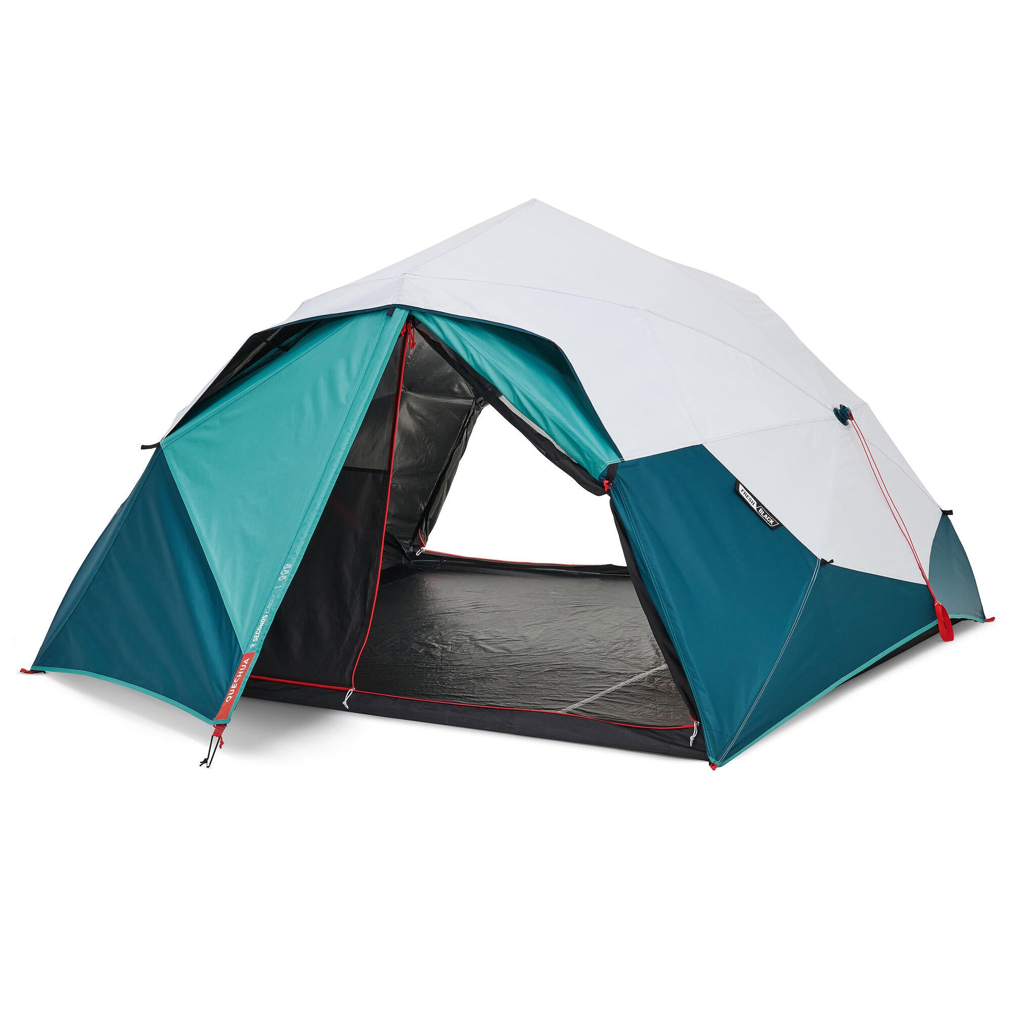 Quechua 2 Second Easy Fresh & Black Waterproof Pop Up Camping Tent for 3 Person - Lightweight Instant Setup Tent for Outdoor Adventures, Hiking, Backpacking & Family Camping Trips