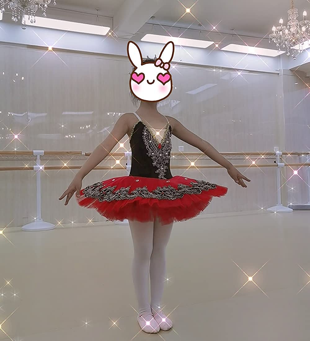 Professional Ballet Dress for Girls - Sparkly Leotard with Camisole & Lace Skirt - Swan Lake Tutu Costume for Dance Recitals, Performances & Ballet Classes
