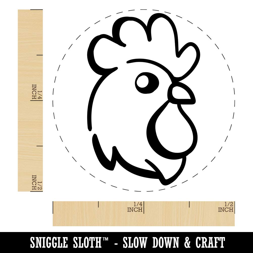 1/2 Inch Mini Hen Head Chicken Egg Rubber Stamp - DIY Craft, Scrapbooking, Card Making, Gift Wrapping & Home Decor