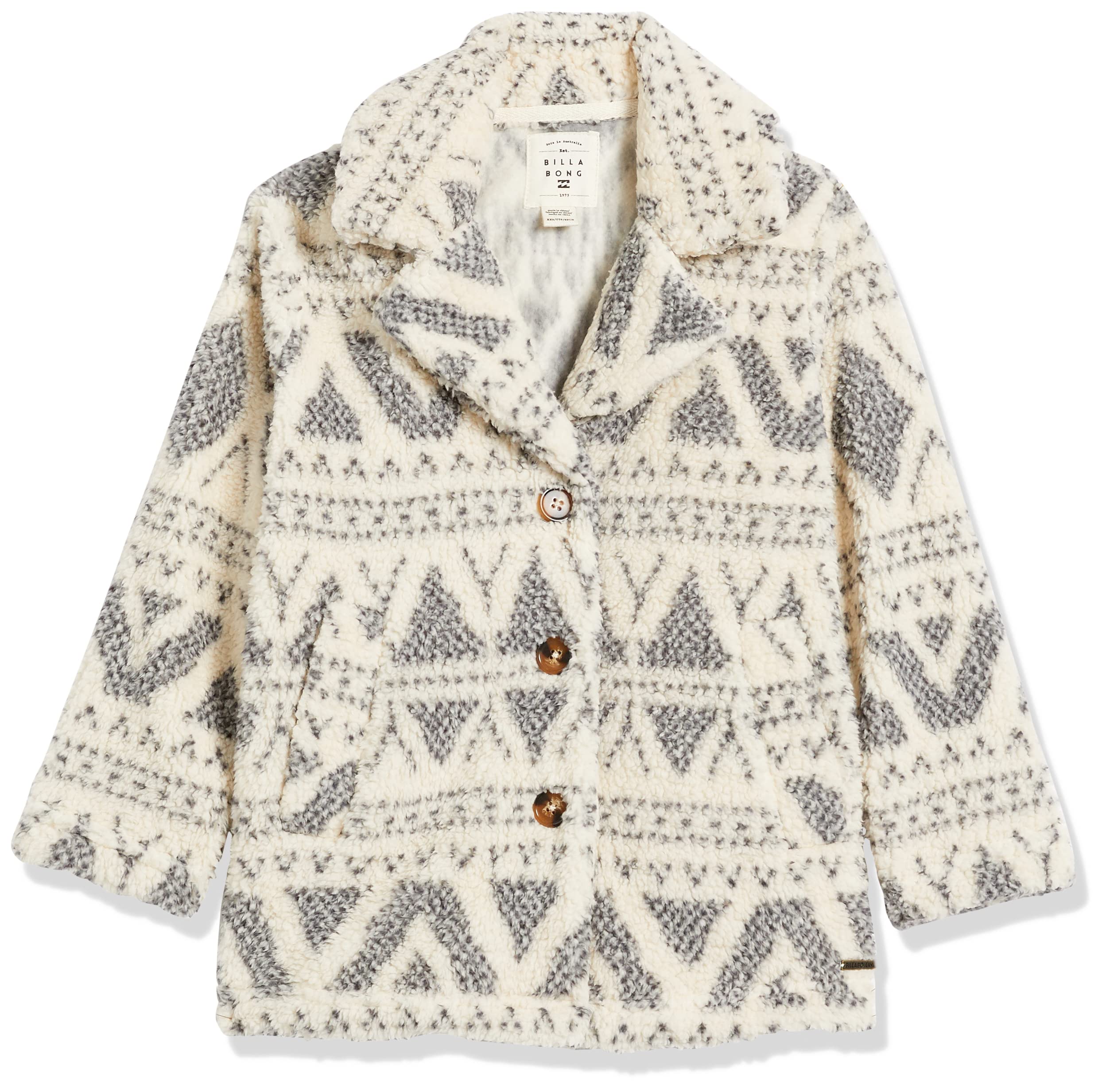 Billabong Girls' The Brighton Mini Polar Fleece Jacket - Soft Warm Winter Coat for Teens - Perfect for School, Outdoor Activities & Casual Wear