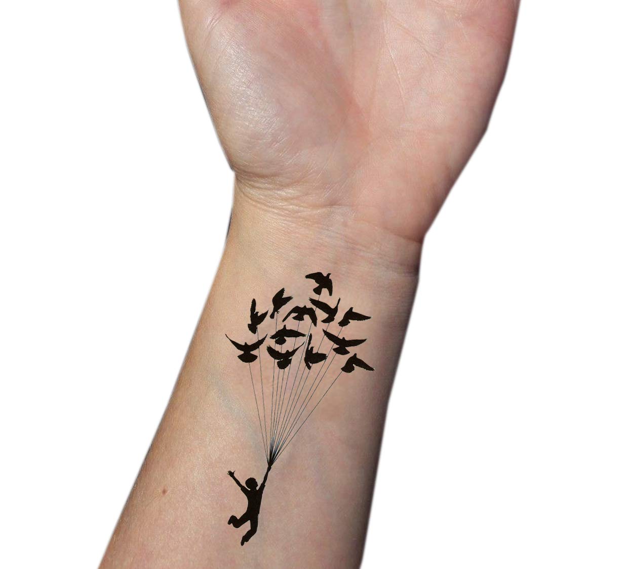 Waterproof Temporary Tattoo Stickers for Men & Women - 3D Realistic Flowers, Butterflies, Stars, Angels, Wolves & Armband Designs (60mm x 105mm) | Perfect for Parties, Halloween Costumes & Body Art