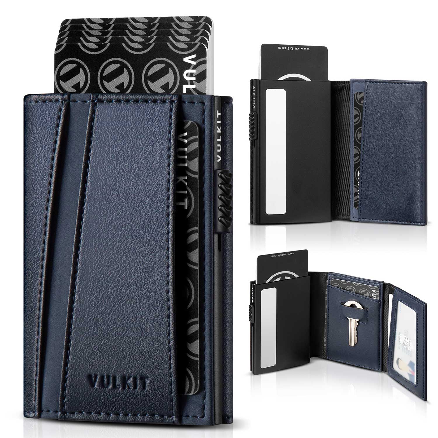 RFID Blocking Minimalist Men's Wallet with Coin Pocket & Key Holder - Slim Bifold Wallet for Cash, Cards & Spare Keys | Perfect for Travel, Work & Everyday Use