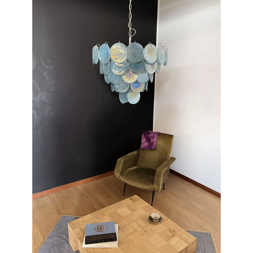 Elegant Camisa Disc Glass Chandelier - Modern Crystal Ceiling Light Fixture for Dining Room, Bedroom, and Living Room Decor