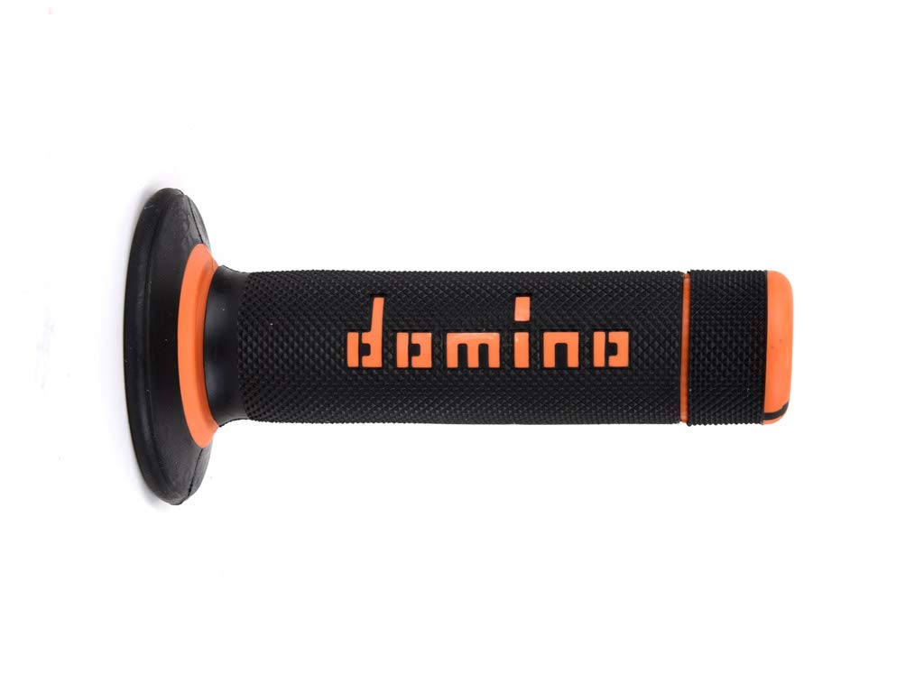 Domino Racing Dually Half Waffle Grips for Dirt Bikes - High Performance Motorcycle Hand Grips for Off-Road, Motocross & Trail Riding - Enhanced Comfort & Control in All Weather Conditions