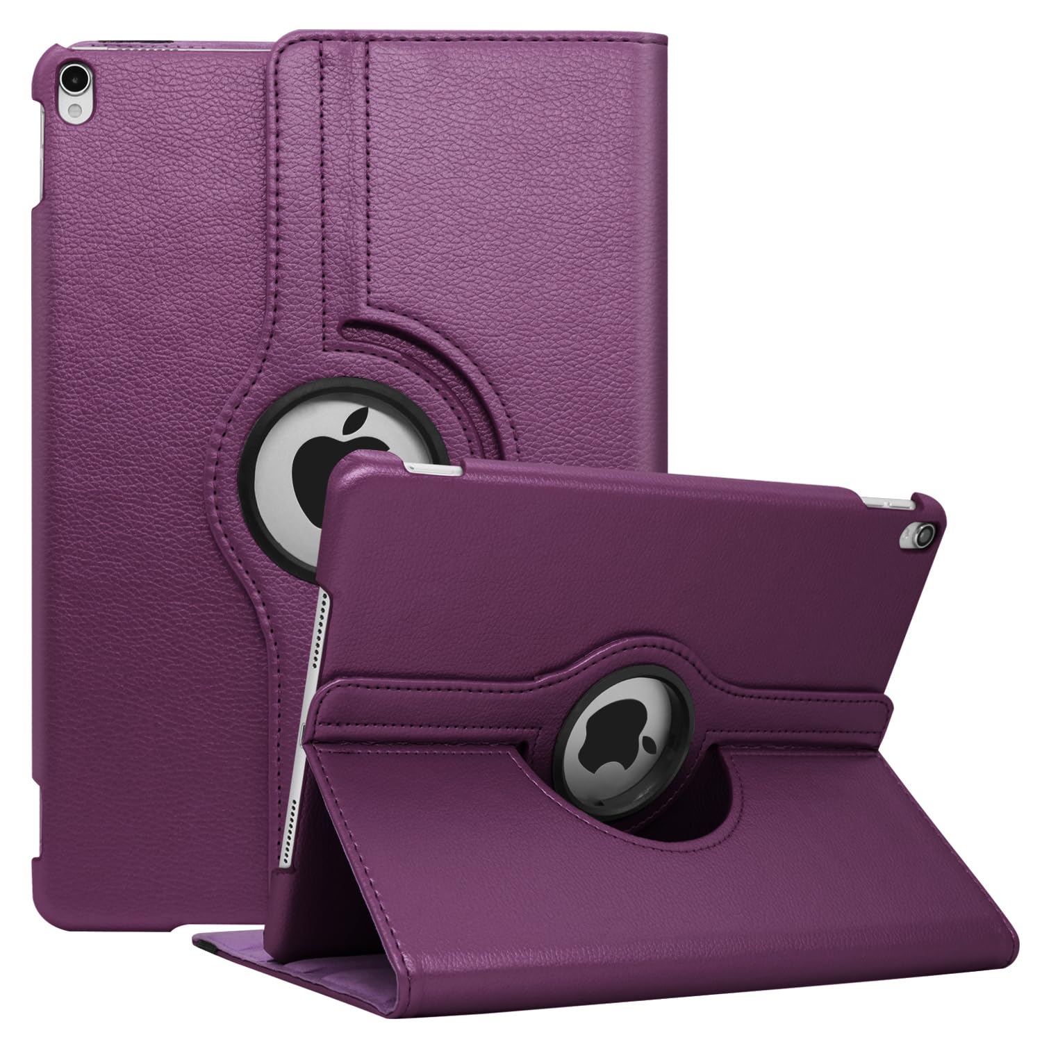 Premium 360° Rotating Leather Case for iPad Air 2 - Multi-Angle Stand with Auto Sleep/Wake | Full Body Protection | Purple | Perfect for Work, Travel & Entertainment