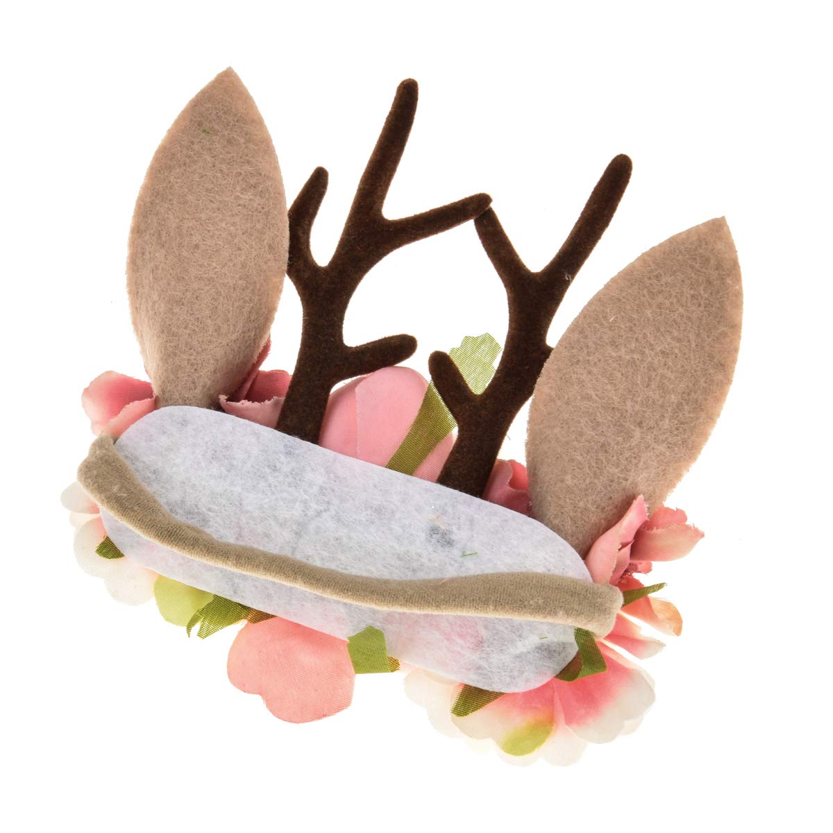 Baby Antler Headband - Newborn Rose Floral Crown Wreath with Berries for Photography, Baptism, and Special Occasions