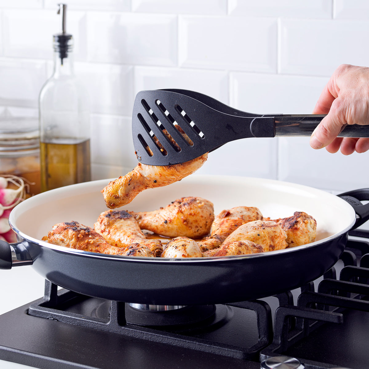Rio Ceramic Nonstick 13.5 Inch Frying Pan - Black | PFOA-Free Healthy Cookware for Sauteing, Frying & Stir-Frying | Perfect for Gas, Electric & Induction Stovetops
