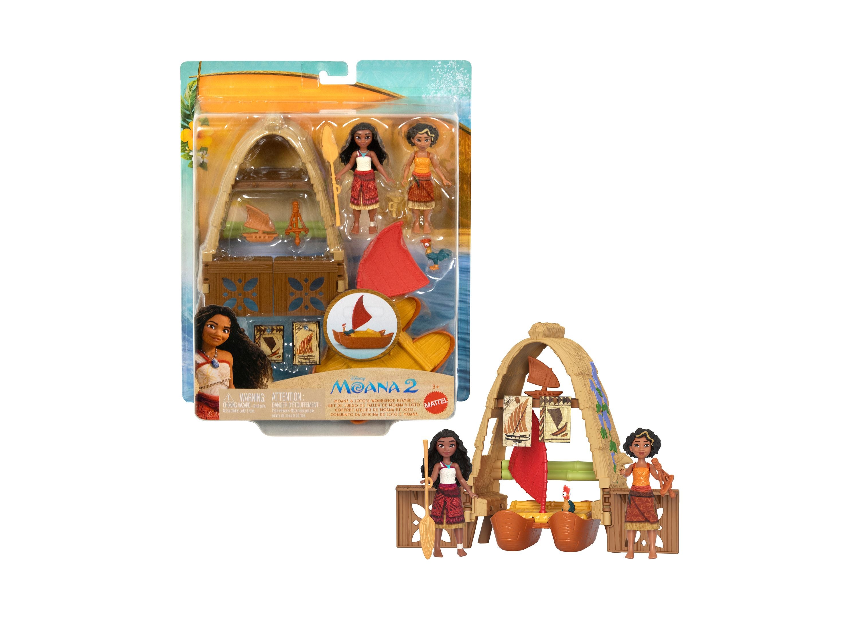 Disney Princess Moana 2 Loto's Workshop Playset Toy for Kids - Interactive Moana Adventure Playset with Figures & Accessories - Perfect for Birthday Gifts & Pretend Play