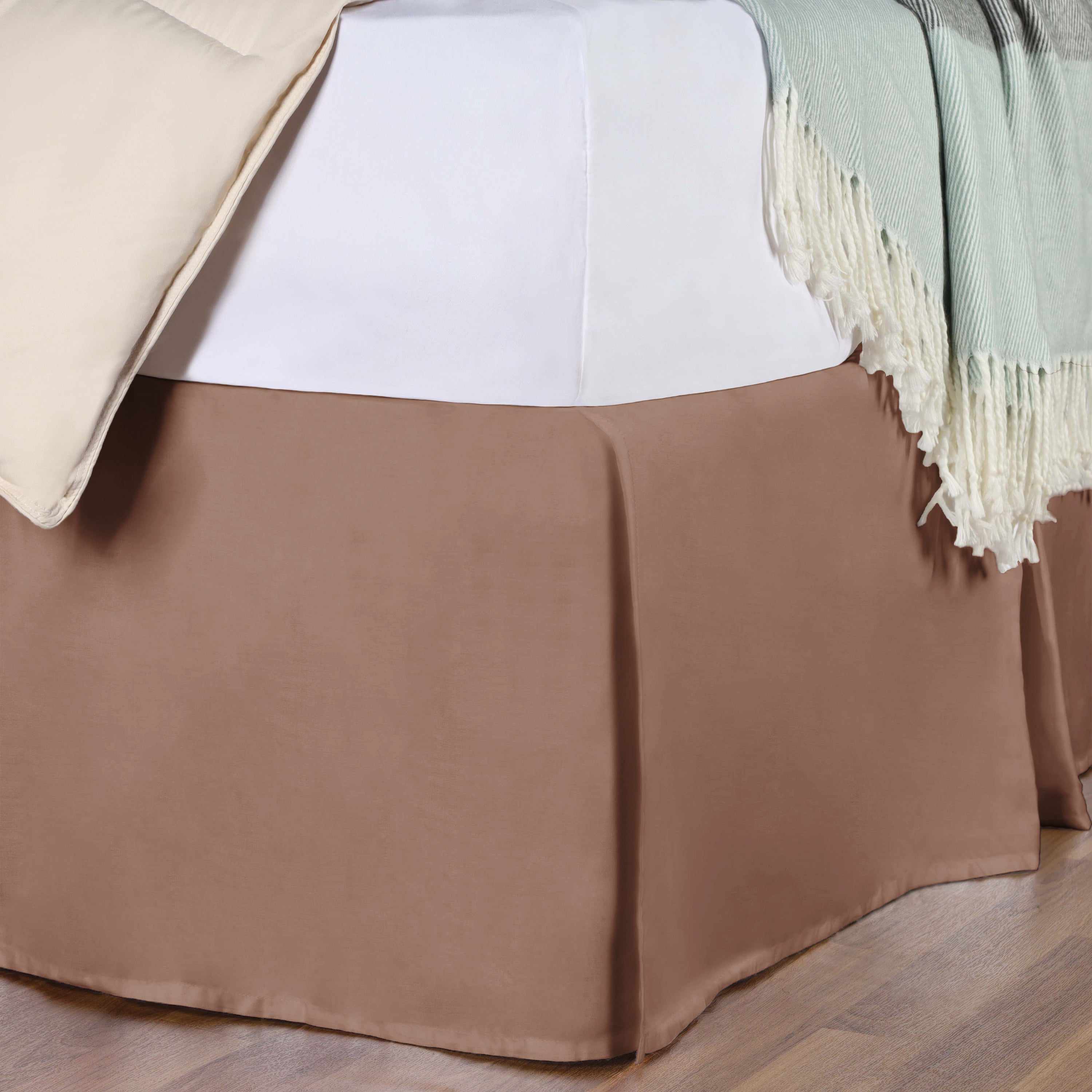Saltaire 100% Egyptian Cotton Bed Skirt with Split Corners - Luxury Fitted Dust Ruffle for Queen/King Size Beds | Perfect for Hotel-Style Bedroom Decor & Guest Room Makeovers