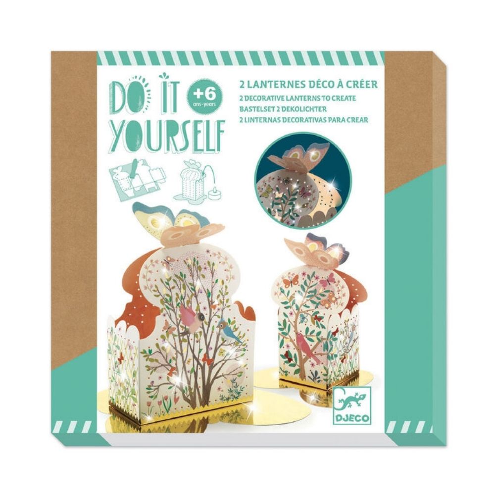 DIY Craft Kit - Djeco Create Your Own Lanterns for Kids | Fun Home Decoration & Party Lighting for Birthdays, Halloween, Christmas