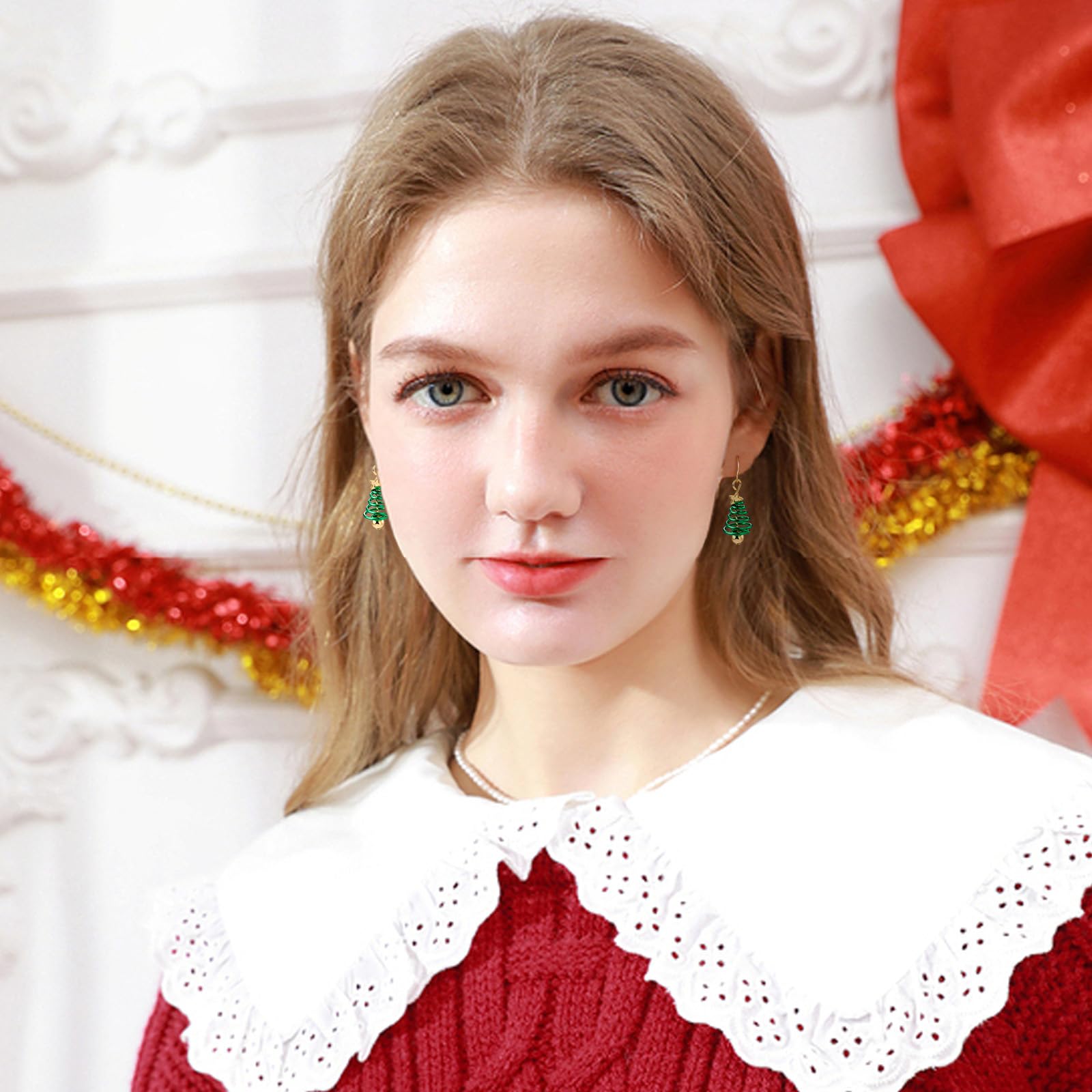 LAXPICOL Christmas Tree Drop Earrings for Women - Gold Star & Bell Dangle Earrings - Perfect Holiday Gift for Birthday, Christmas, Party & Festive Occasions