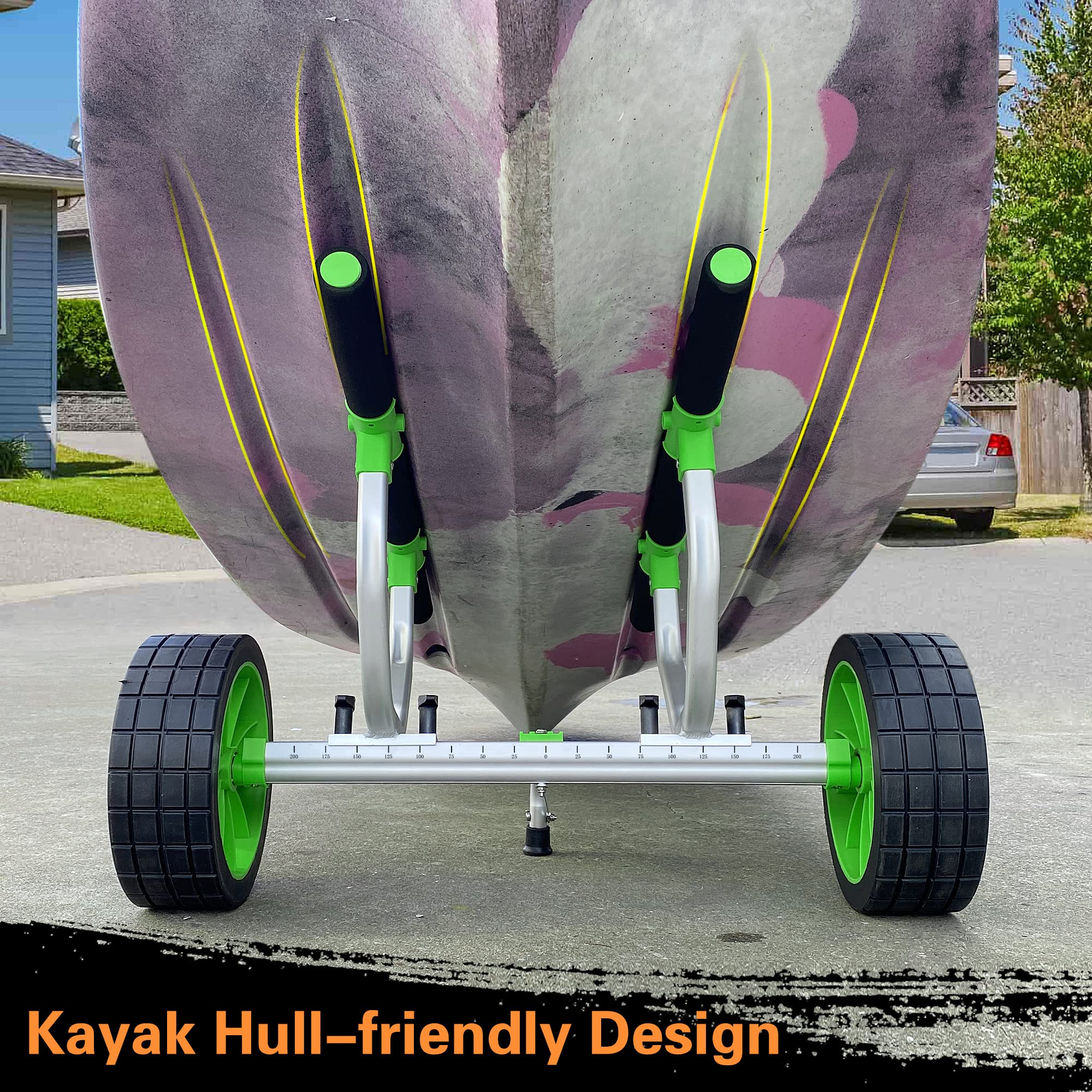 Kayak Cart with Airless Tires - Heavy Duty Paddle Board & Canoe Dolly, SUP Carrier for Easy Watercraft Transport | Perfect for Beach, Lake & Outdoor Adventures