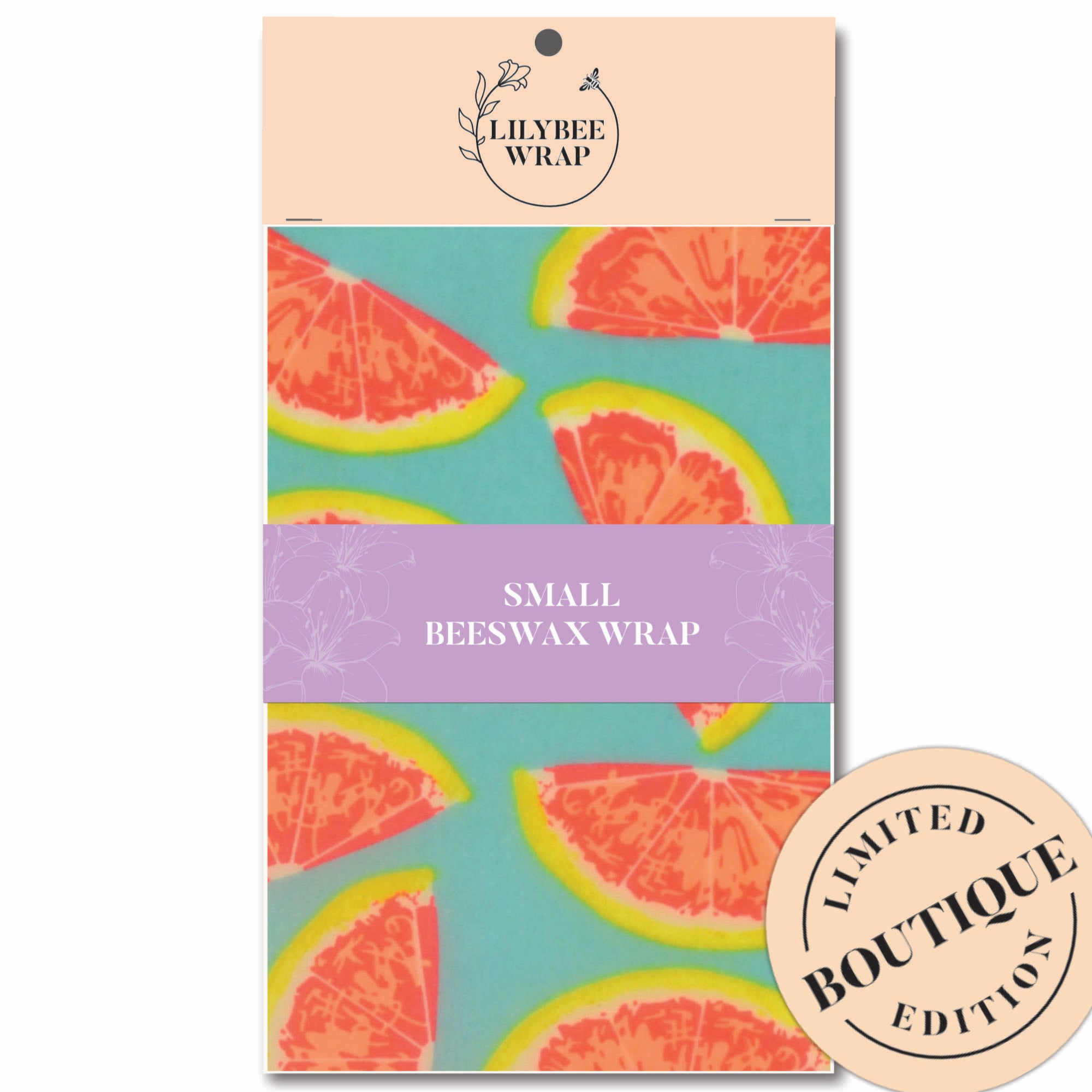 Orange Smiles Small Beeswax Wrap - Eco-Friendly Food Storage for Sandwiches, Fruits & Snacks | Reusable & Sustainable Kitchen Wrap for Fresh Food Preservation