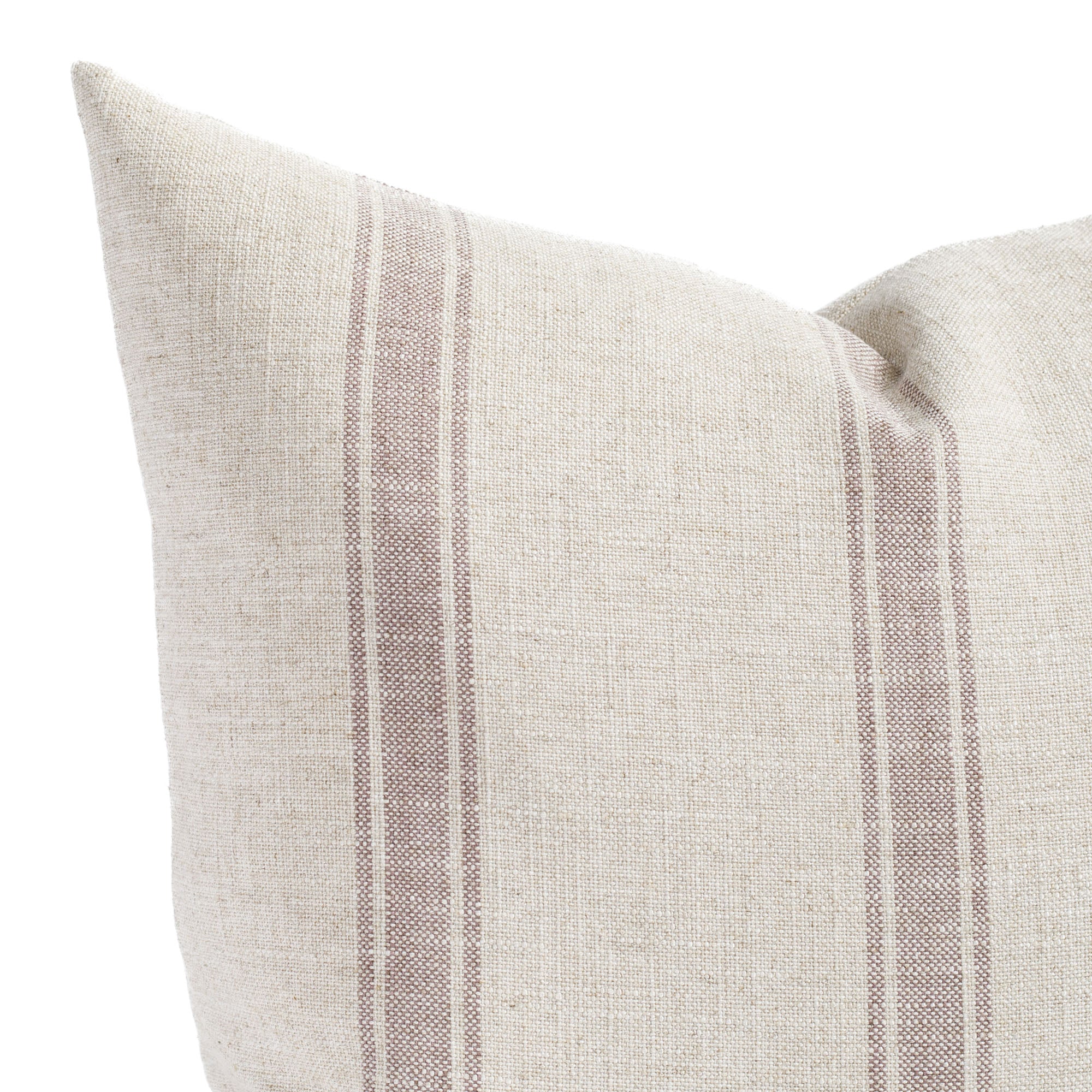 Theo Stripe 22x22 Decorative Throw Pillow Cover - Soft Mauve Square Cushion for Sofa, Bed, Living Room & Home Decor