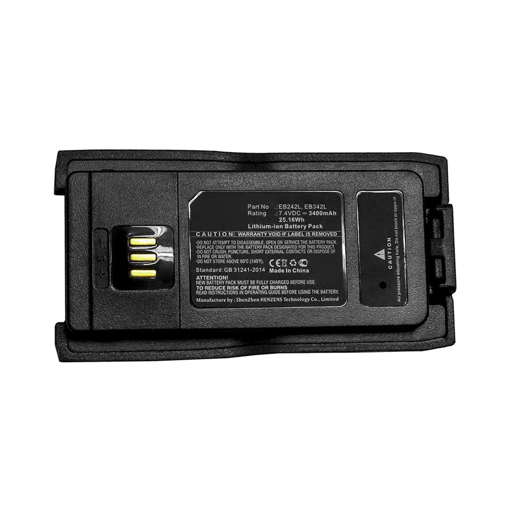 Synergy Digital 2-Way Radio Battery - 7.4V Li-ion 3400mAh Replacement for Excera EB242L & EB342L - Long-Lasting Power for Walkie Talkies, Construction Sites, and Outdoor Adventures
