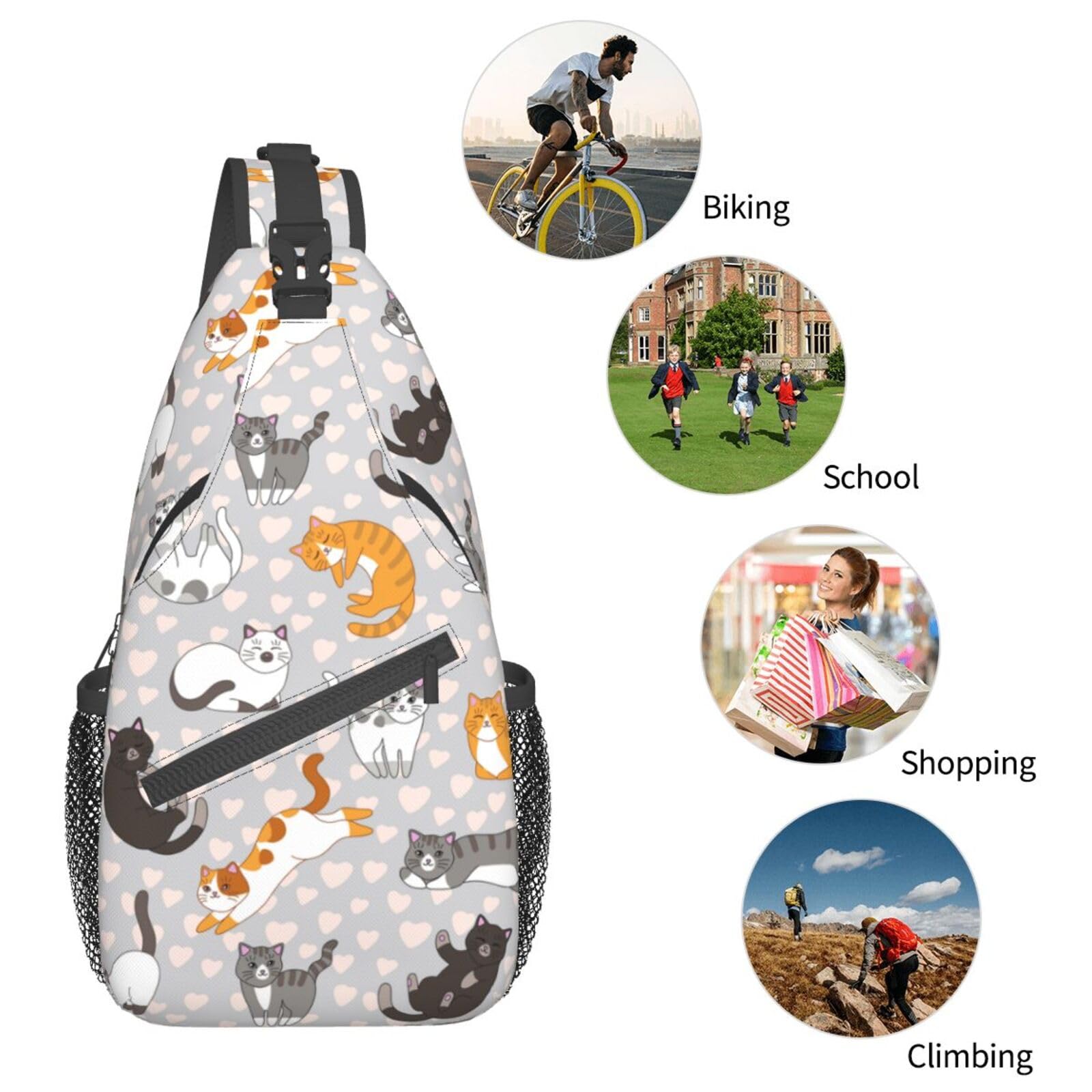 VOOHDDY Crossbody Sling Bag for Women & Men - Travel, Hiking, Sports & Daily Use