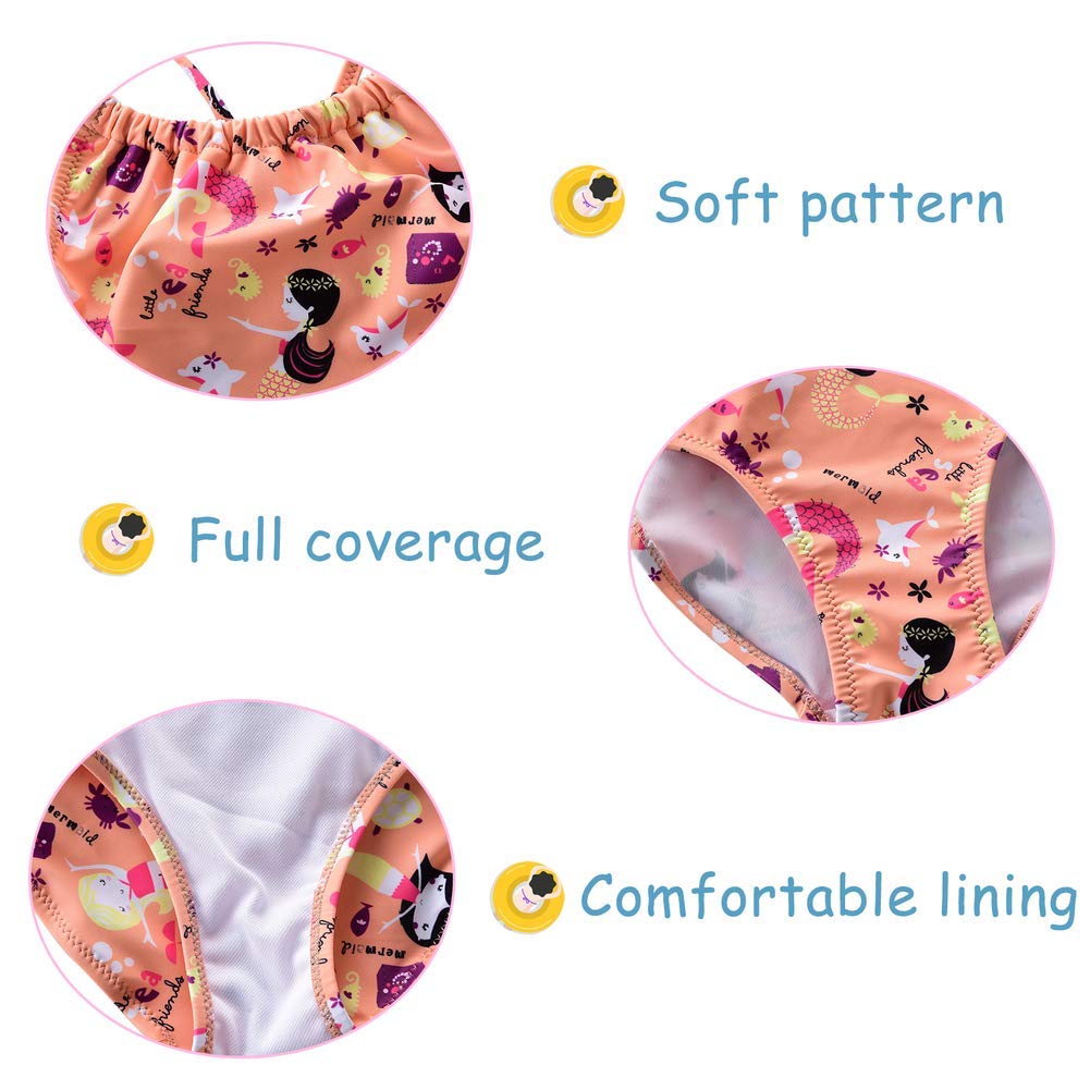 Cadocado Girls' One Piece Swimsuit 3-10 Years - Quick Dry Bathing Suit for Kids - Perfect for Swimming Lessons, Beach Vacations & Pool Parties