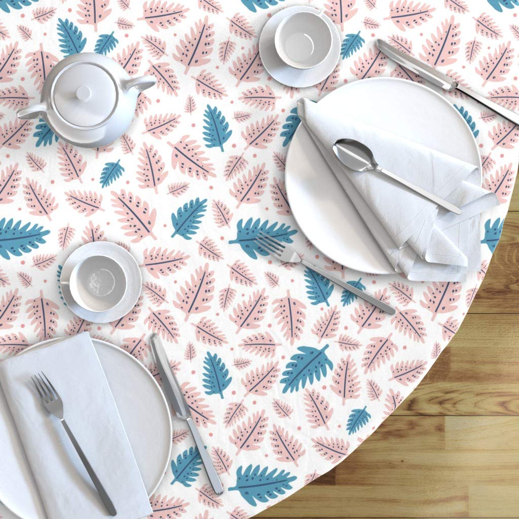 Custom Pink Blue Leaves Nature Print 70