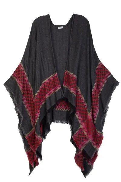 Stylish Cotton Checkered Border Kimono Robe - Lightweight Lounge Wear for Women - Perfect for Spa Days, Yoga, and Relaxing at Home