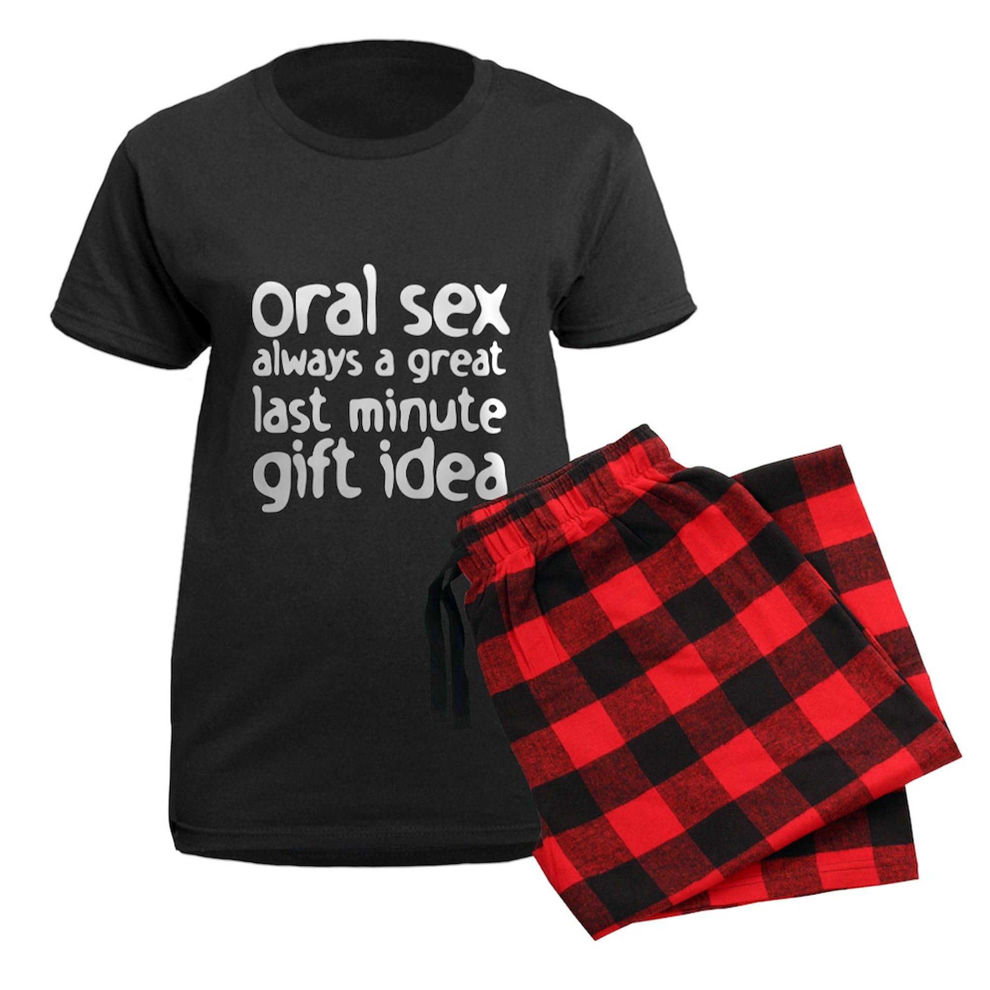 Oral Sex Themed Women's Dark Pajamas - Funny Novelty Sleepwear for Women | Perfect for Bachelorette Parties, Girls Night In & Couples Gifts