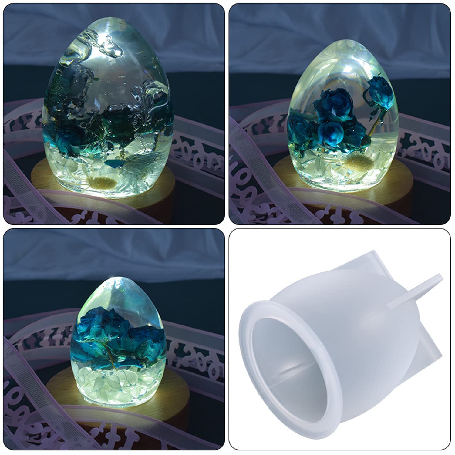Dragon Egg Resin Mold Kit - Silicone Mold for DIY Epoxy Resin Casting with Lamp Base, Pyramid & Sphere Molds - Perfect for Home Decor, Jewelry Making & Craft Projects | Great for Gifts, Party Favors & Creative DIY Art