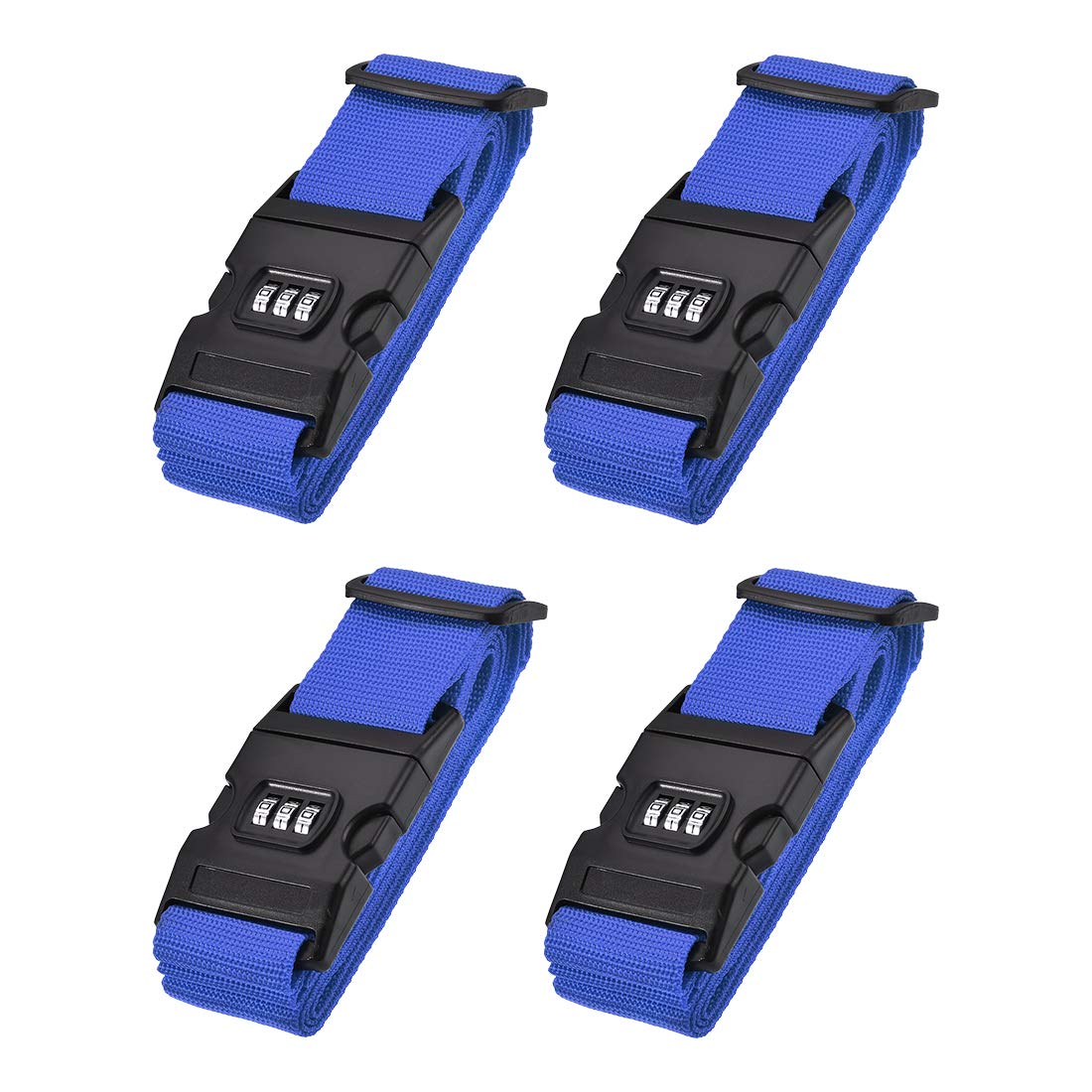 uxcell Adjustable Luggage Straps with Buckle & Combination Lock - Secure Suitcase Belts for Travel Packing Accessories | Perfect for Airplane Checked Bags, Cruise Vacations & Business Trips