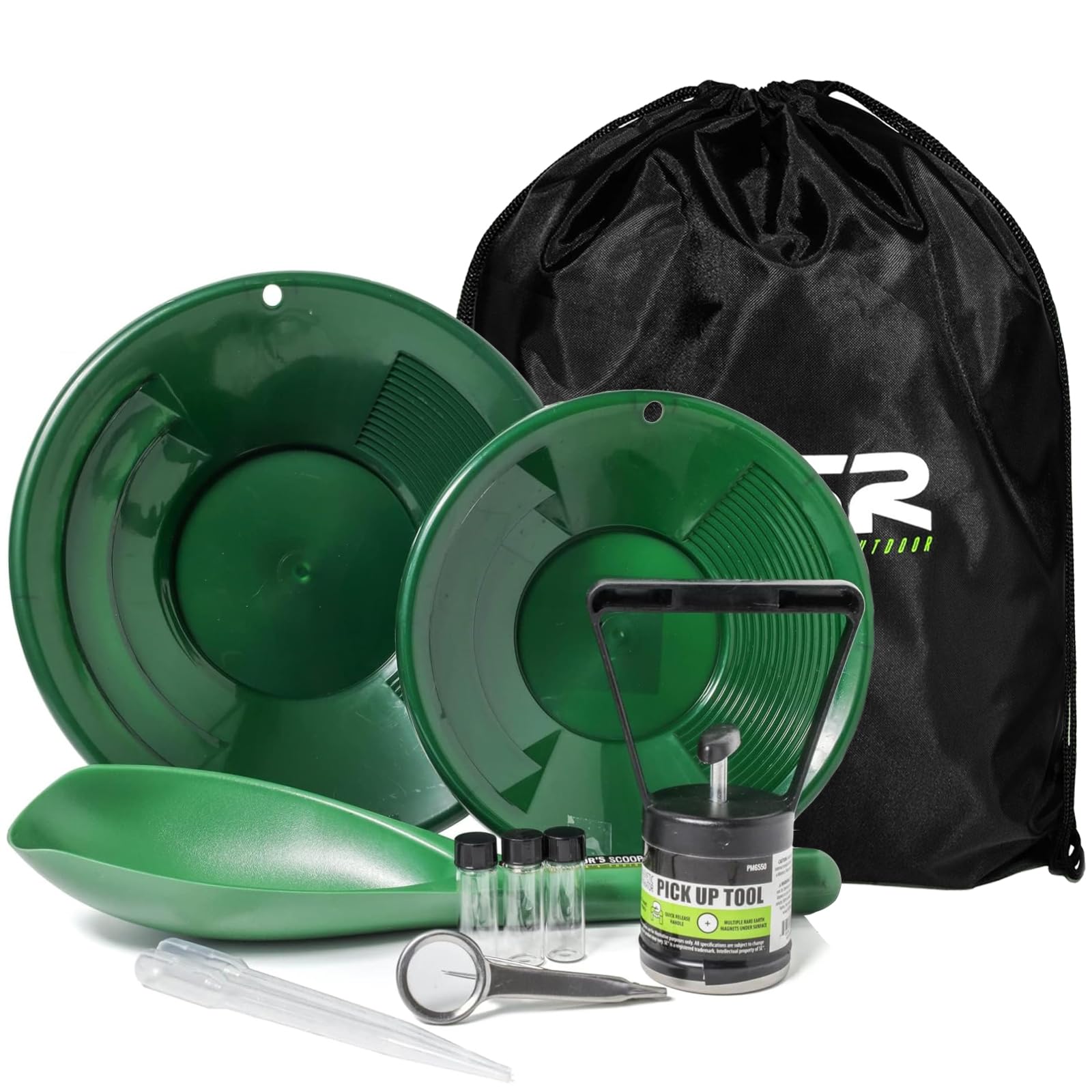 **ASR Outdoor Gold Panning Kit 10pc - Professional Gold Prospecting Tools & Accessories for Beginners & Experts - Green - Perfect for River, Creek & Beach Panning**    (Note: The original title was already in English, so no translation was needed. I optimized it for SEO by including relevant keywords like 