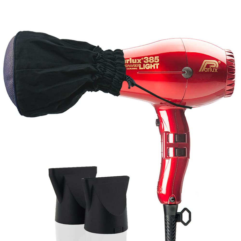 Parlux 385 Powerlight Ionic Ceramic Hair Dryer with Metal Mesh Diffuser - Professional Salon Blow Dryer for Frizz Control & Shine (Ideal for Home & Salon Use)