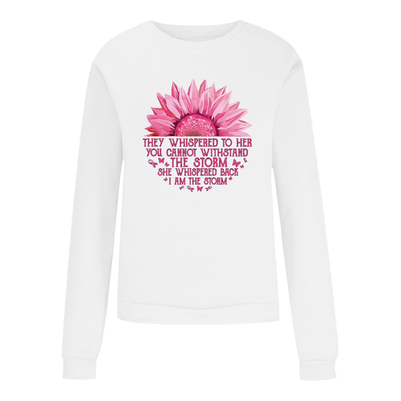 Leodye Breast Cancer Sweatshirt for Women 2024 - Storm Quote Fall Fashion for Survivors