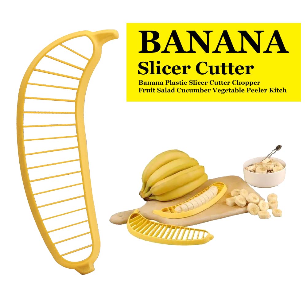Guyuyii Banana Slicer - Quick & Safe Banana Cutter for Even Slices | Easy Kitchen Gadget for Kids & Adults | Perfect for Snacks, Fruit Salads, Desserts & Meal Prep | Ideal for Breakfast, Smoothie Bowls & Baby Food Preparation