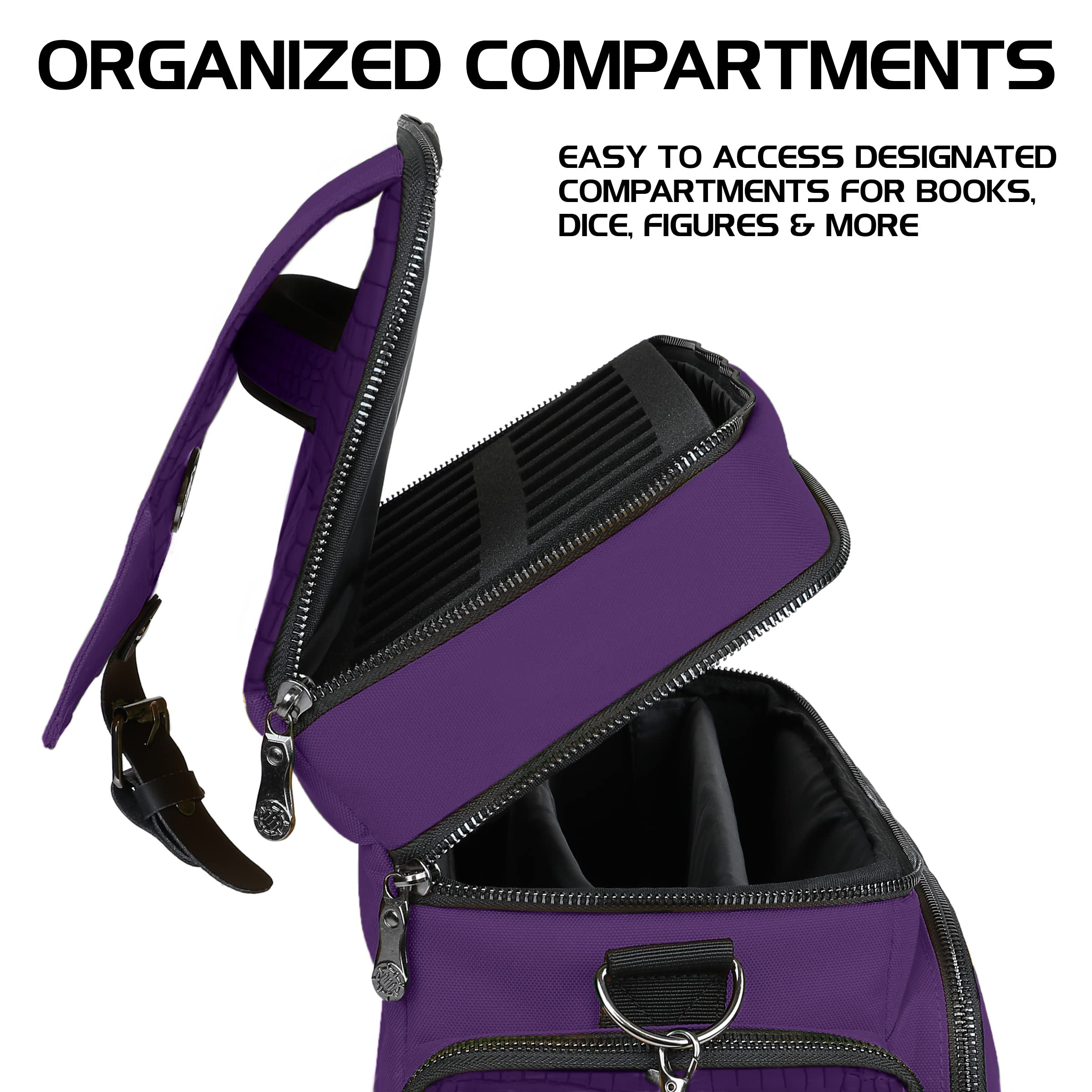 Dungeons & Dragons Collector's Edition Travel Bag - DND Battle Mat Holder with Dice Pockets & Accessories, Fits 4-8 RPG Books (Purple Dragon) - Perfect for Game Nights, Conventions & Travel