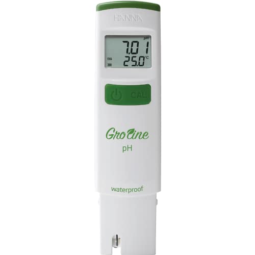 Hanna GroLine HI98118 Waterproof pH Tester for Hydroponics - Digital pH Meter for Nutrient Solutions, Aquariums & Pool Water Testing