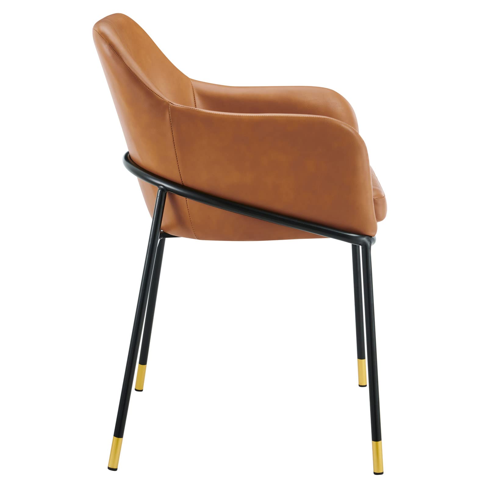 Modway Jovi Vegan Leather Dining Chair - Black & Tan | Modern Kitchen & Dining Room Furniture for Home & Office Use