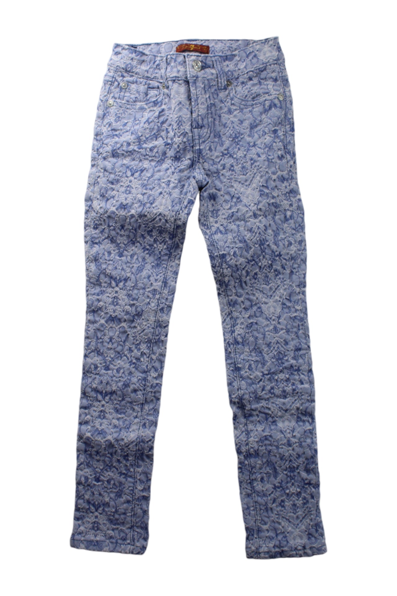 7 For All Mankind Girls' Floral Print Jeans Size 7Y - Stylish & Comfortable Denim Pants for School, Playdates & Casual Outings