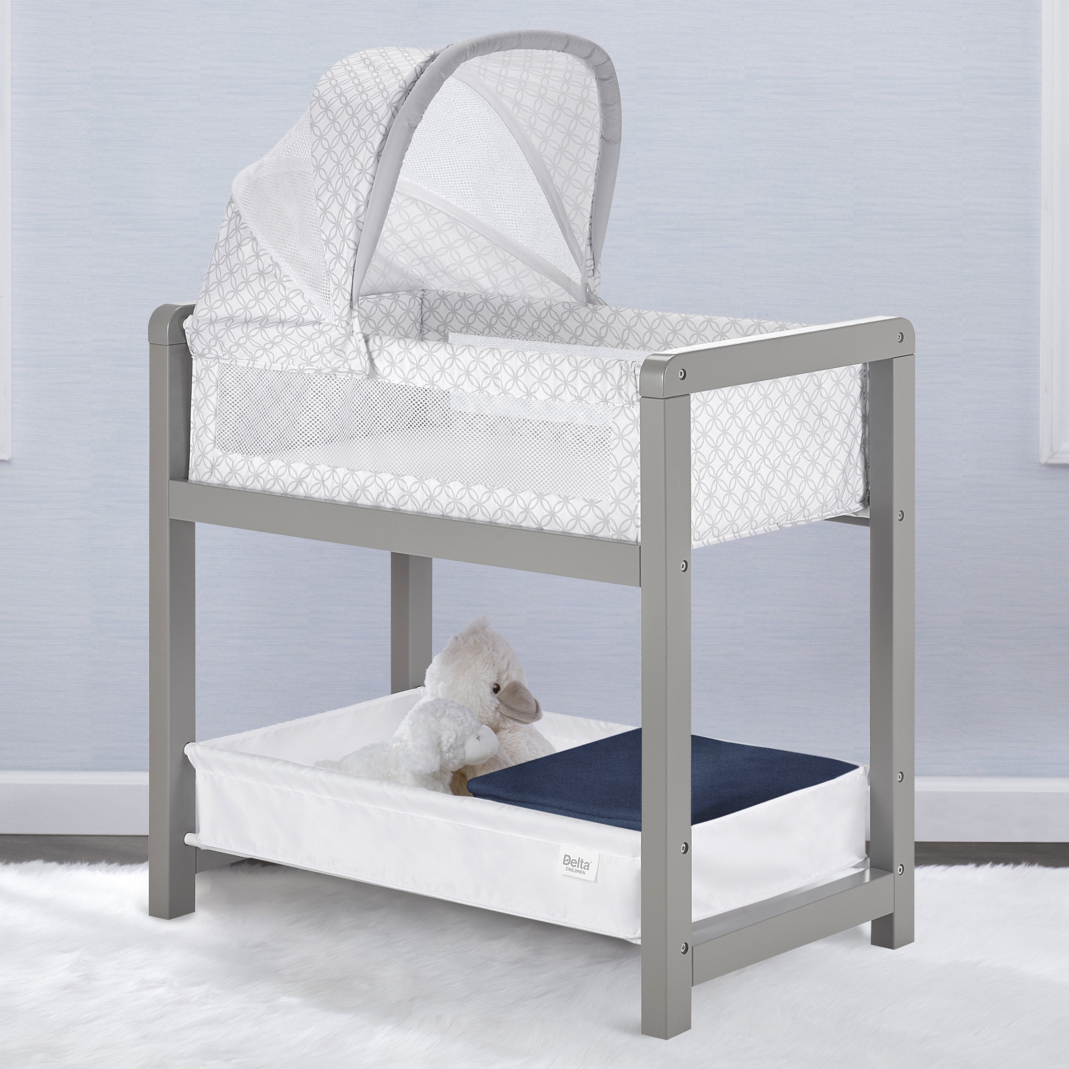Premium Classic Wooden Bedside Bassinet Sleeper for Newborns – Safe & Stylish Nursery Crib for Co-Sleeping & Breastfeeding Convenience