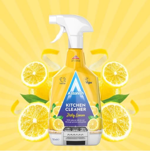 Astonish Kitchen Cleaner 12 Pack - Powerful Multi-Surface Degreaser & Stain Remover for Stoves, Countertops, Sinks - Ideal for Home & Commercial Use