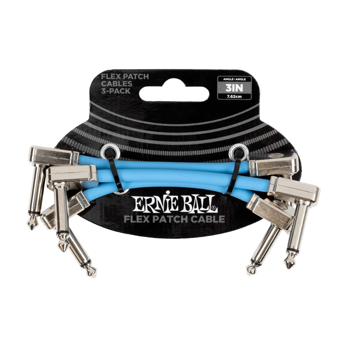 Ernie Ball 6459 3-Pack Flexible Patch Cables - Blue | High-Quality Instrument Cables for Guitar, Bass & Audio Equipment | Perfect for Stage Performances & Studio Recording