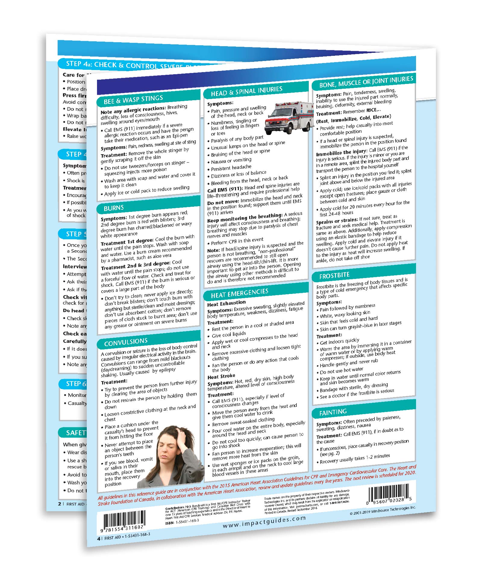 First Aid Guide - Medical Quick Reference Chart for Emergencies | Permacharts | Essential for Home, Travel & Workplace Safety