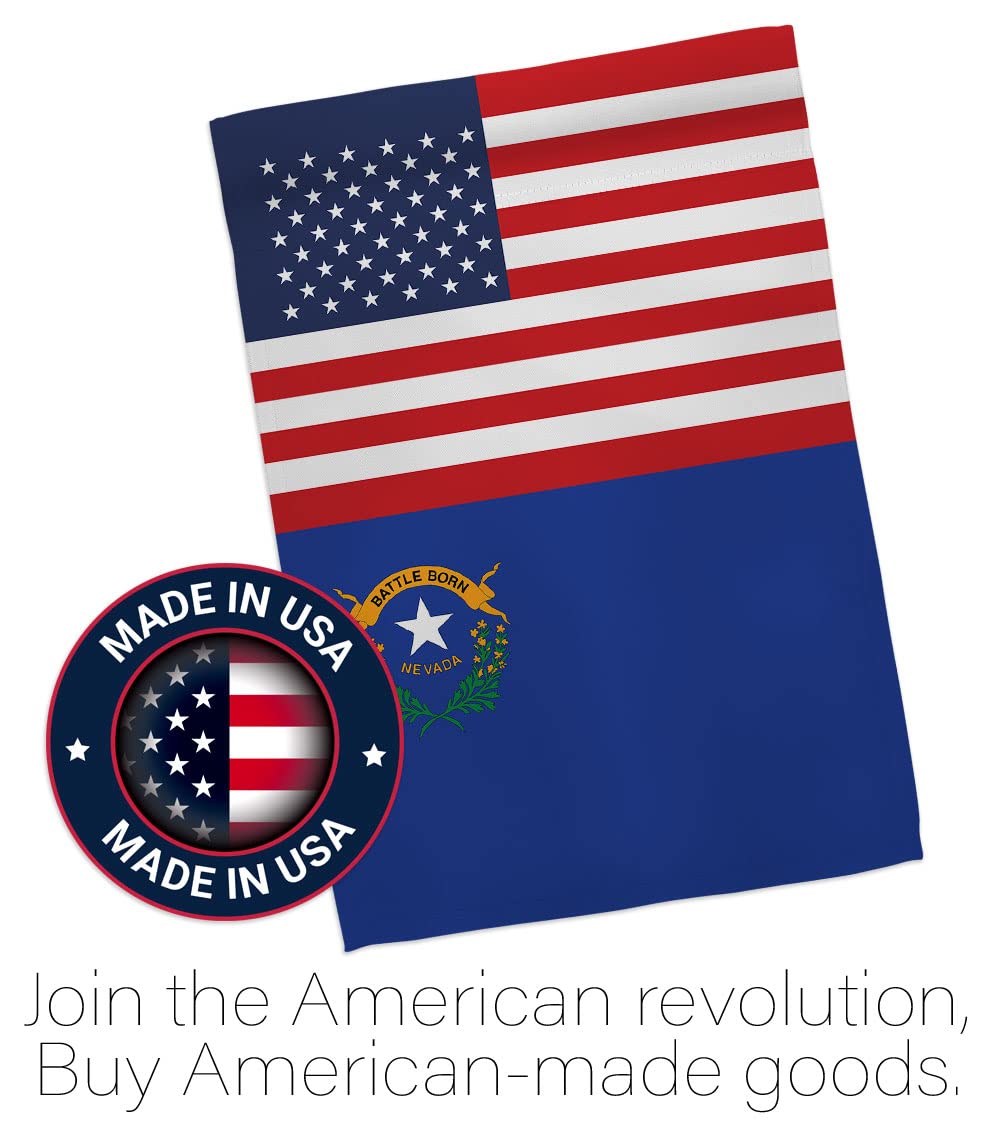 Americana Home & Garden Nevada State Flag - Double-Sided US Made House Banner for Regional Decor, Yard & Garden Display - Perfect for Patriotic Home Decor, State Pride & Outdoor Events