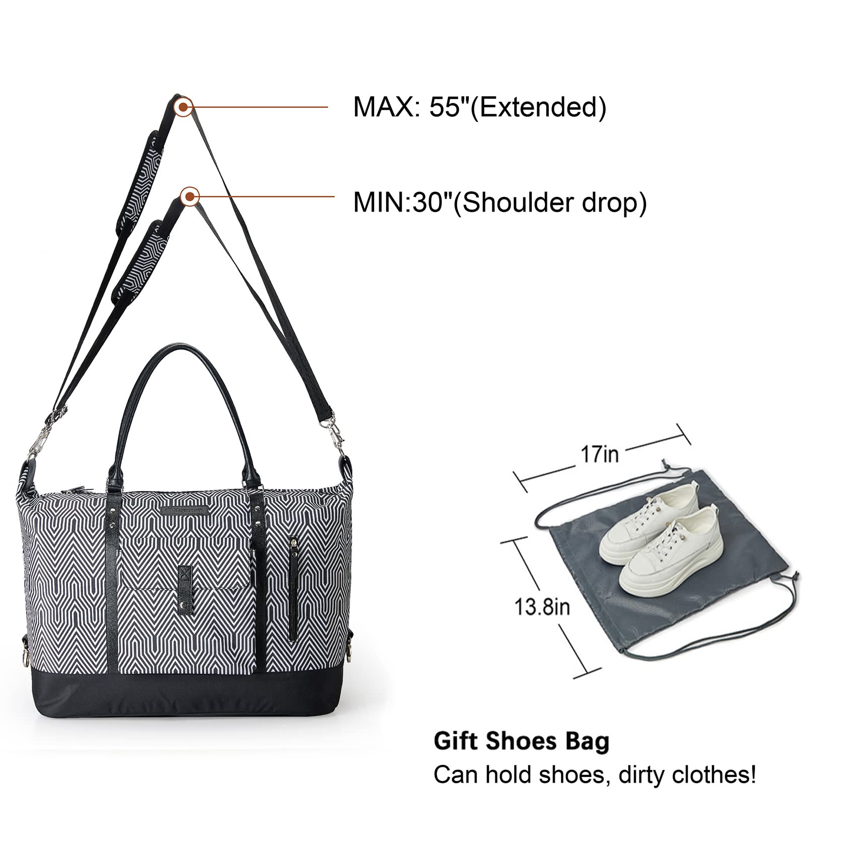 MAYMOONER Unisex Travel Tote Duffle Bag - Large Weekender Overnight Bag for Men & Women | Perfect for Gym, Beach Trips & Weekend Getaways