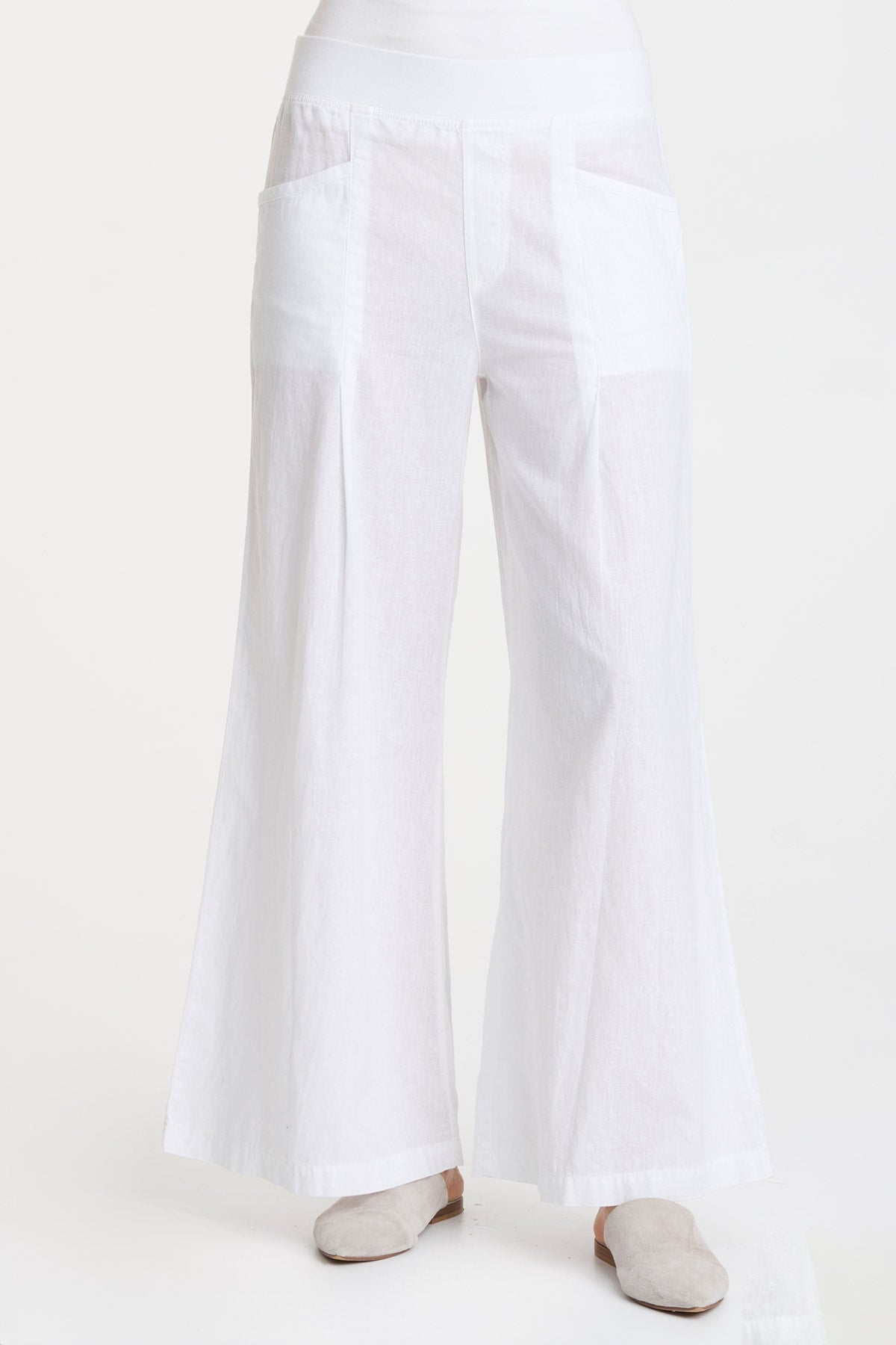 Teresa White Pants for Women - High Waisted Stretch Comfort Fit Casual Trousers | Perfect for Office, Travel & Everyday Wear