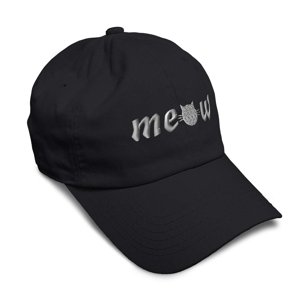 Custom Soft Baseball Cap with Meow Silver Embroidery - Adjustable Dad Hat for Men & Women - Perfect for Casual Wear, Outdoor Activities & Gifts