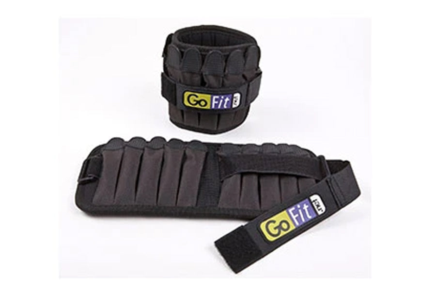 GoFit Adjustable Ankle Weights 1-5 lbs - Pair for Women & Men - Comfortable Neoprene Strap for Walking, Running, Fitness Training & Physical Therapy