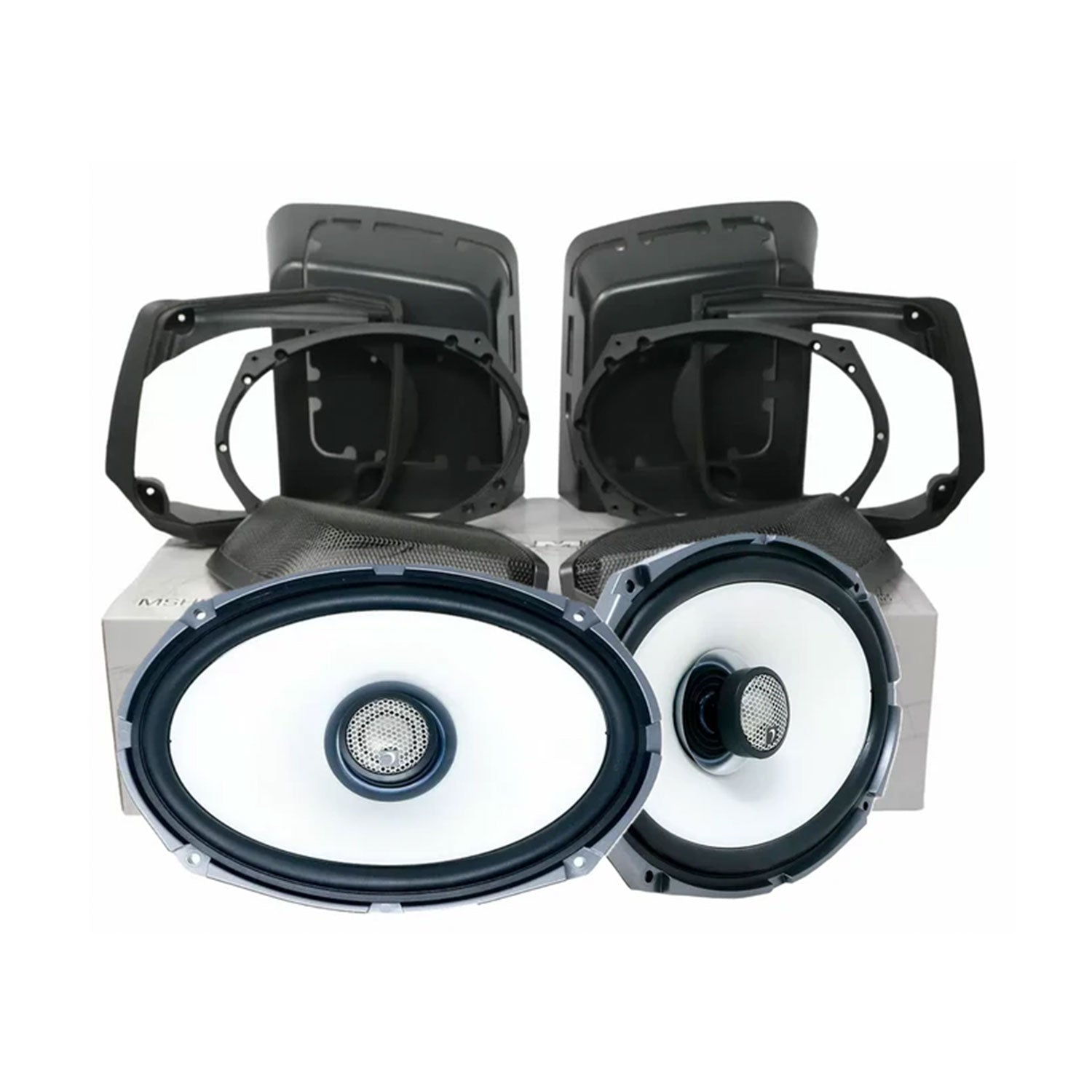 1998-2013 Harley Davidson® Cut In Lid Kit with HXM69F4 (4Ω) Speakers - MSHXM694LK13 - Upgrade Your Motorcycle Audio System for Long Rides & Road Trips