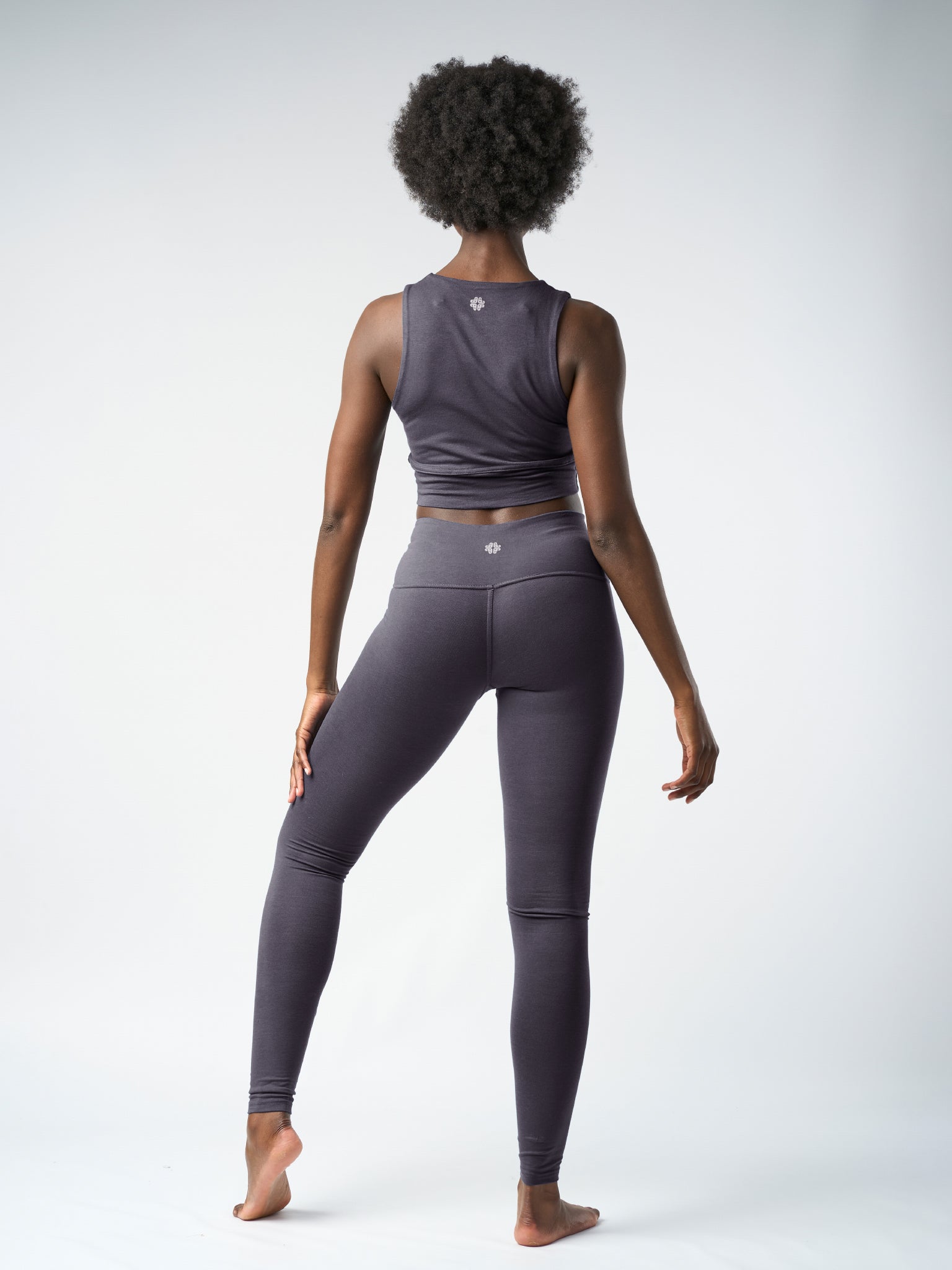 Gossypium Rhythm Yoga Leggings for Women - High Waisted Stretchy Workout Pants in Ash Grey | Perfect for Yoga, Pilates & Gym