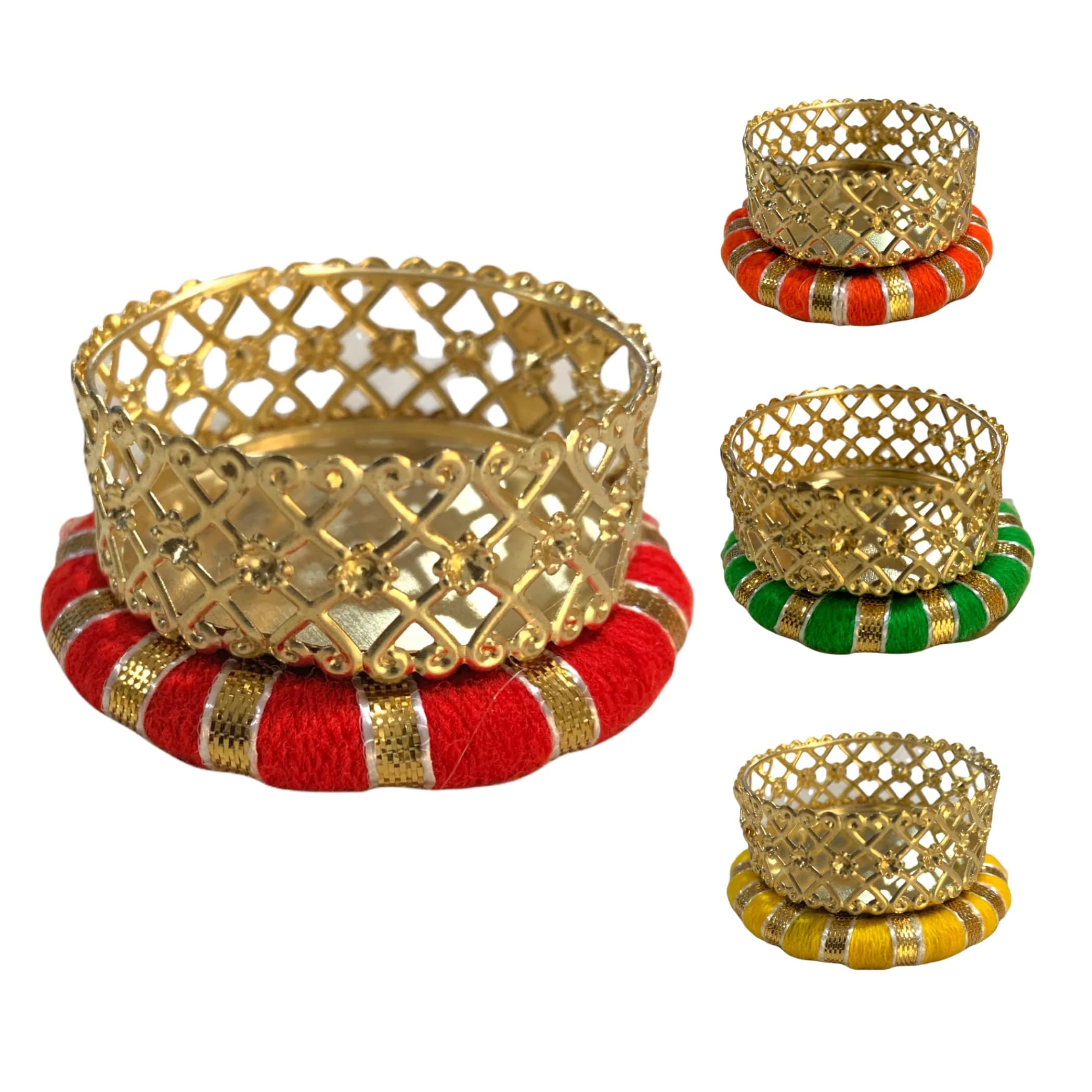 LOVENSPIRE 8-Piece Round Tealight Candle Holders - Decorative Votive Diya for Home, Wedding, Christmas & Indian Festival Decor - Boho Style Lighting Accessories for Pooja, Table Centerpieces & Romantic Ambiance