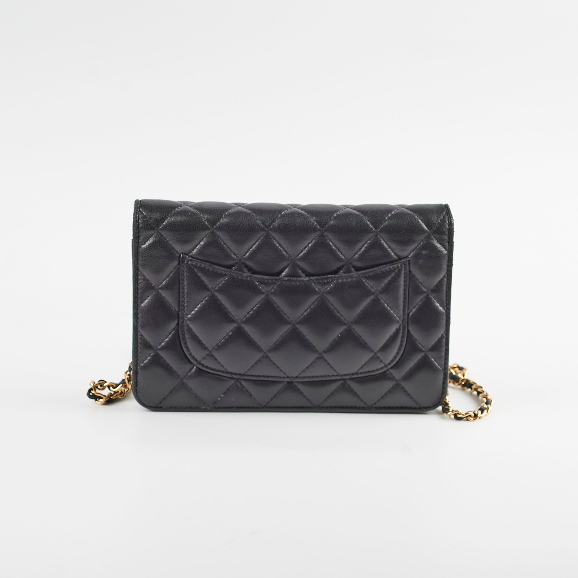 Chanel Lambskin Black Wallet On Chain WOC Gold Hardware Crossbody Bag - Luxury Designer Purse for Women, Perfect for Evening Events & Daily Use